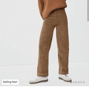 Everlane Size 10 Toasted Coconut Corduroy Wide Leg Pants